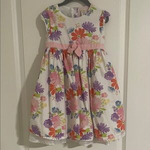 Gymboree Floral Dress with Pink Bow